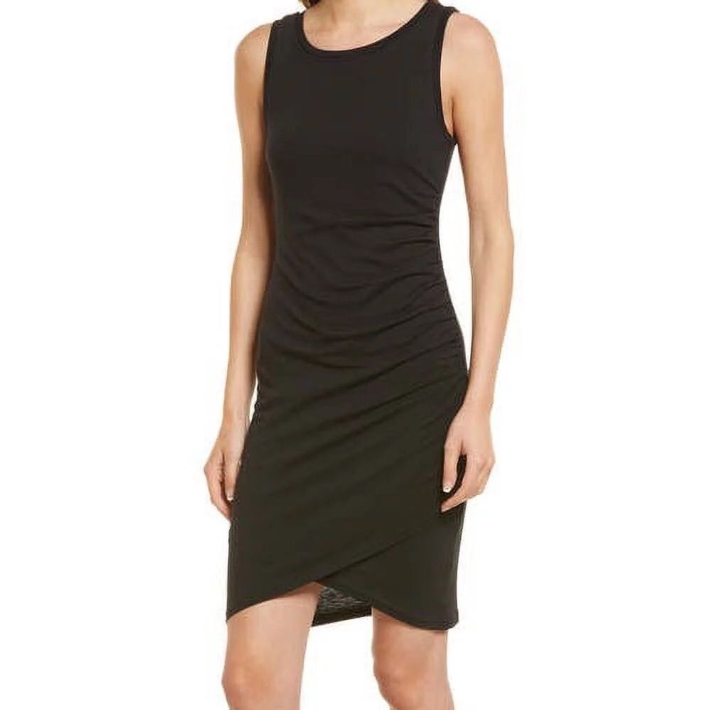Treasure & Bond Ruched Side Sleeveless Dress Black 1x NWT